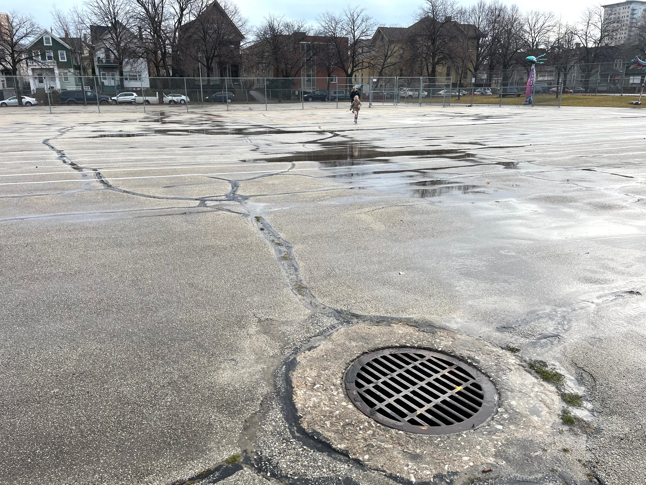  Asphalt covered schoolyard at Cass Street School - BEFORE redevelopment 