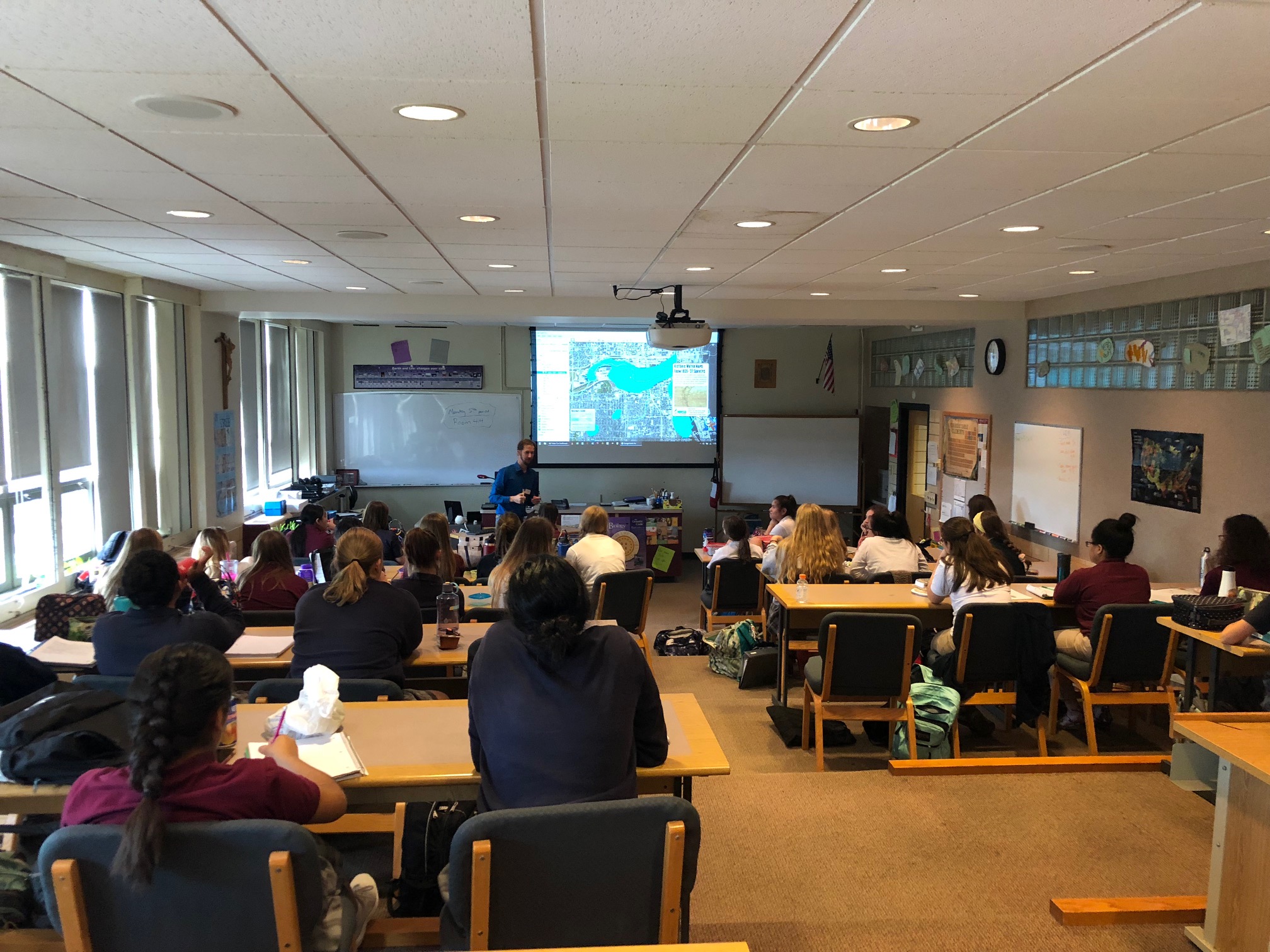 Sharing the Milwaukee Community Map with 40 students from DSHA's AP environmental science class in September 2018.