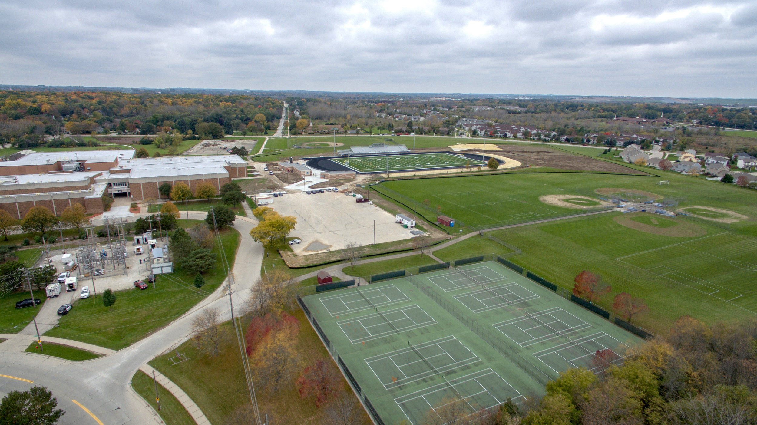 Aerial view of the Vincent High School campus in 2018. Reflo drone photo by Michael Snowden