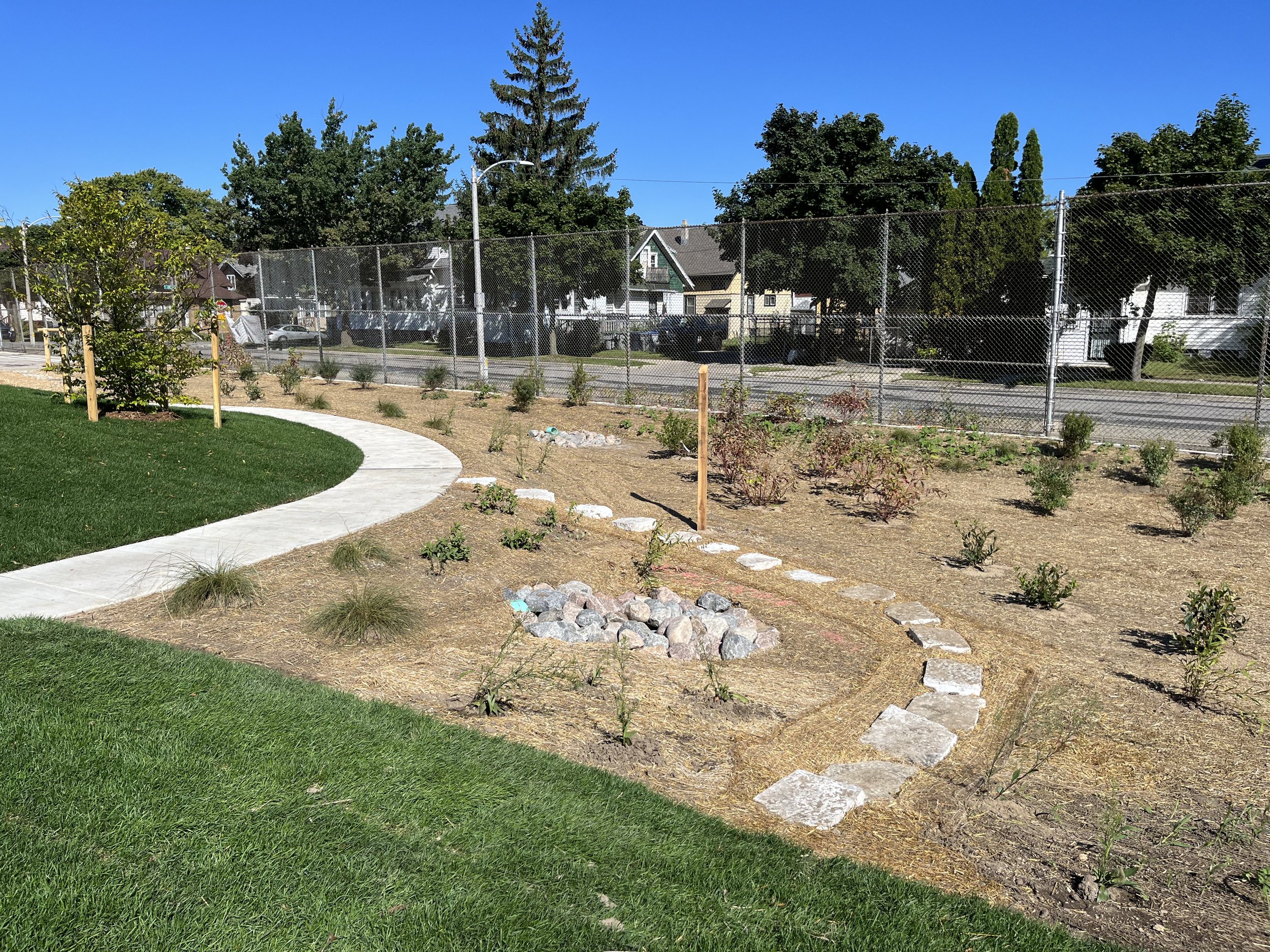 Green infrastructure features manage stormwater