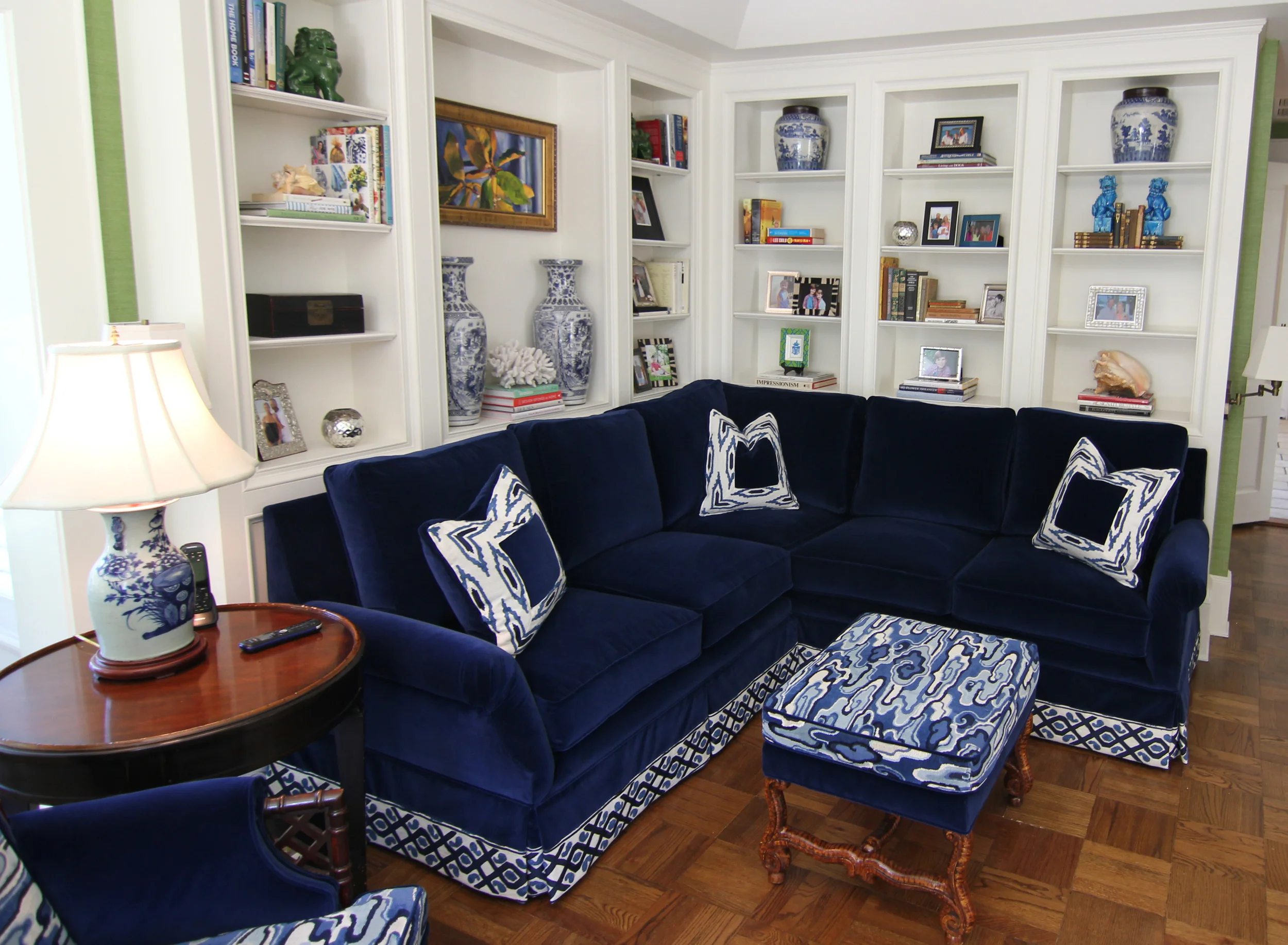 L-shaped sectional, upholstery by Decorative Home Interiors