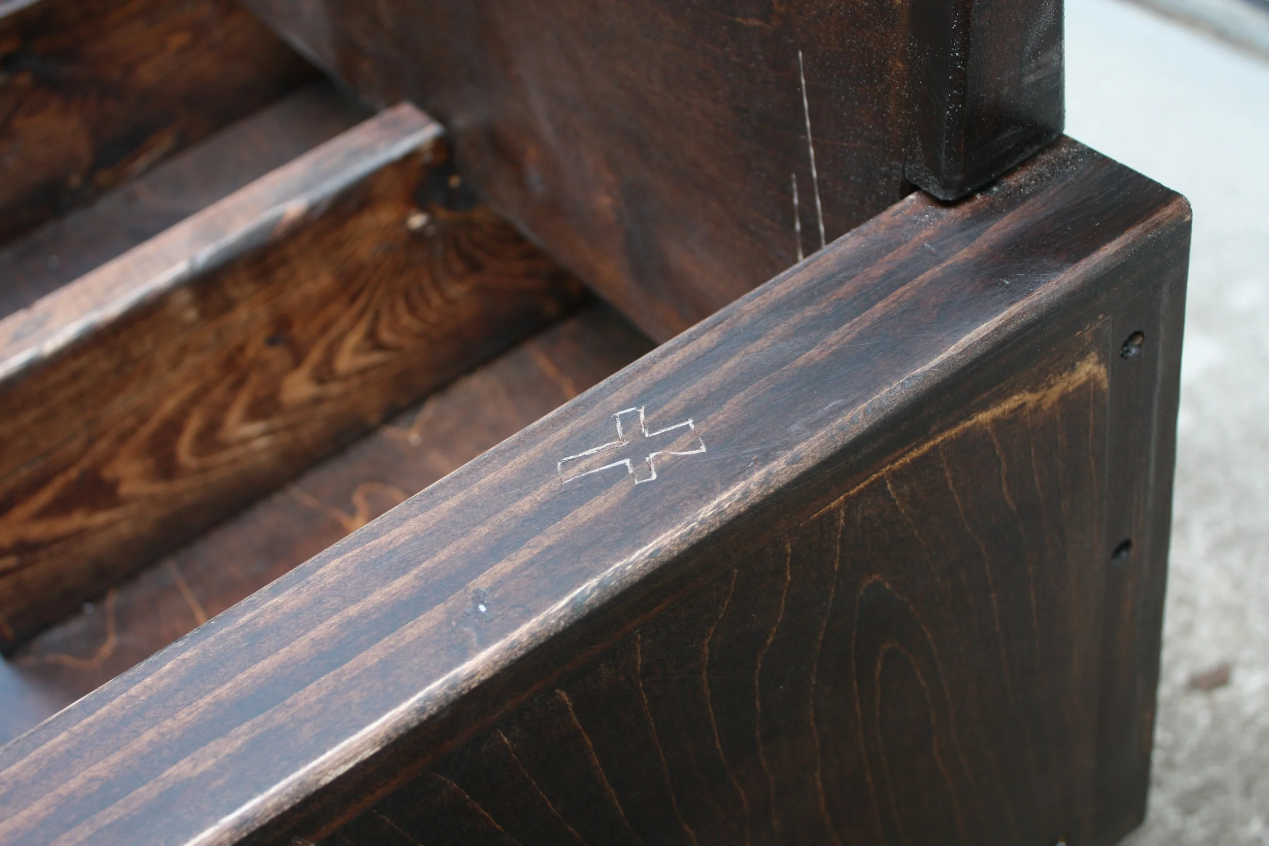 Child-size New York subway bench for church children’s area
