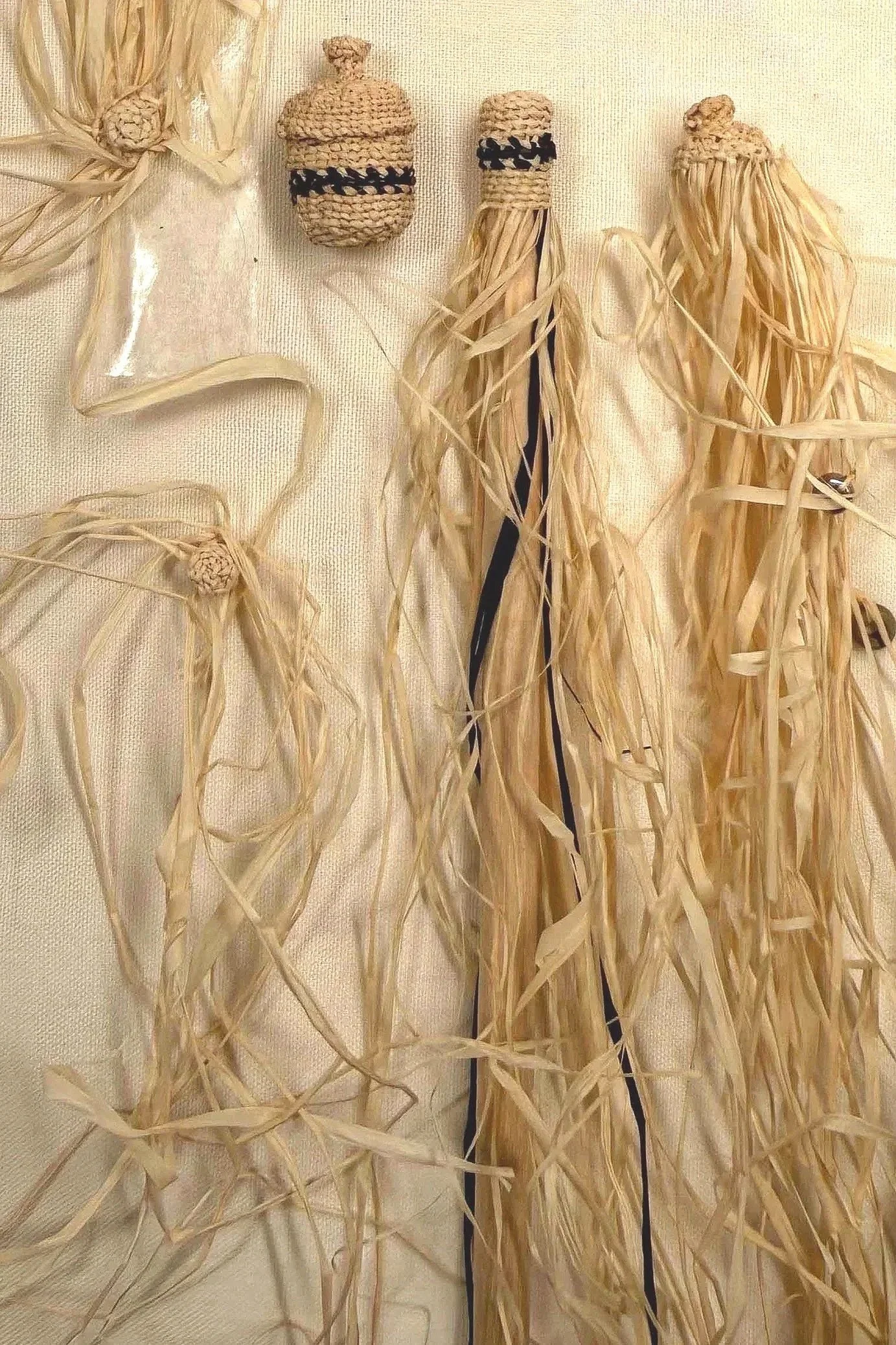 Raffia baskets and lids - WIP, Assorted