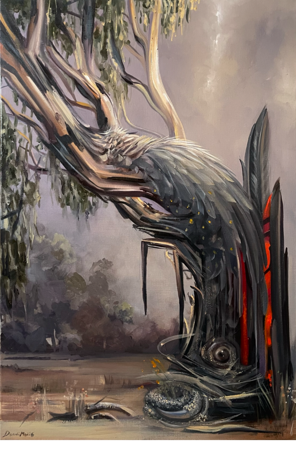 Black Cockatoo - Oil on linen - 76cm x 50cm - 2026