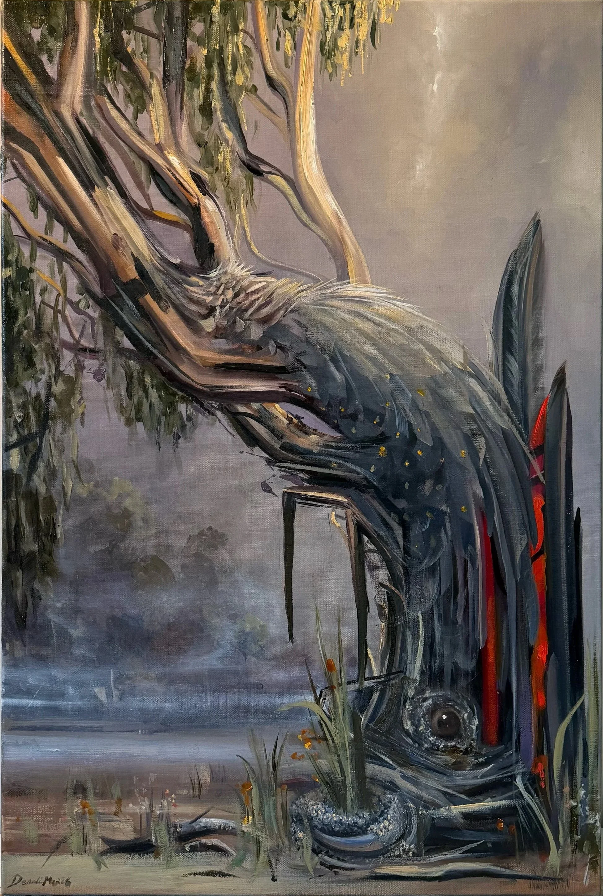 Black Cockatoo, 51cm x 76 cm -  oil on linen , 2026