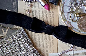 black velvet belt for dress Original Vintage Black Velvet Belt with Metallic Silver Embroidery