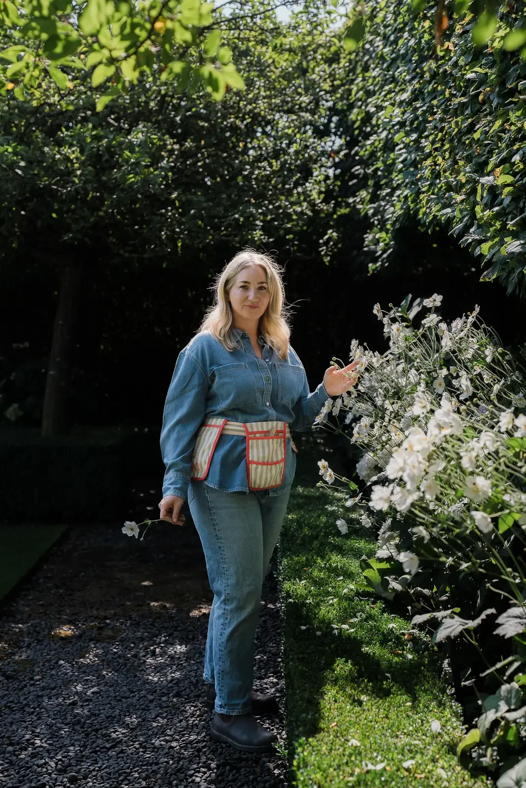 Cass Hooke in her garden.