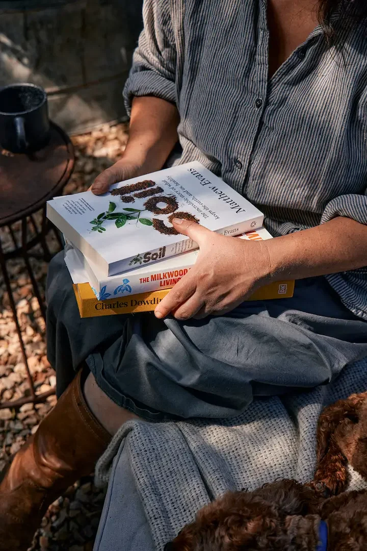 Natasha Morgan with Matthew Evan's book Soil