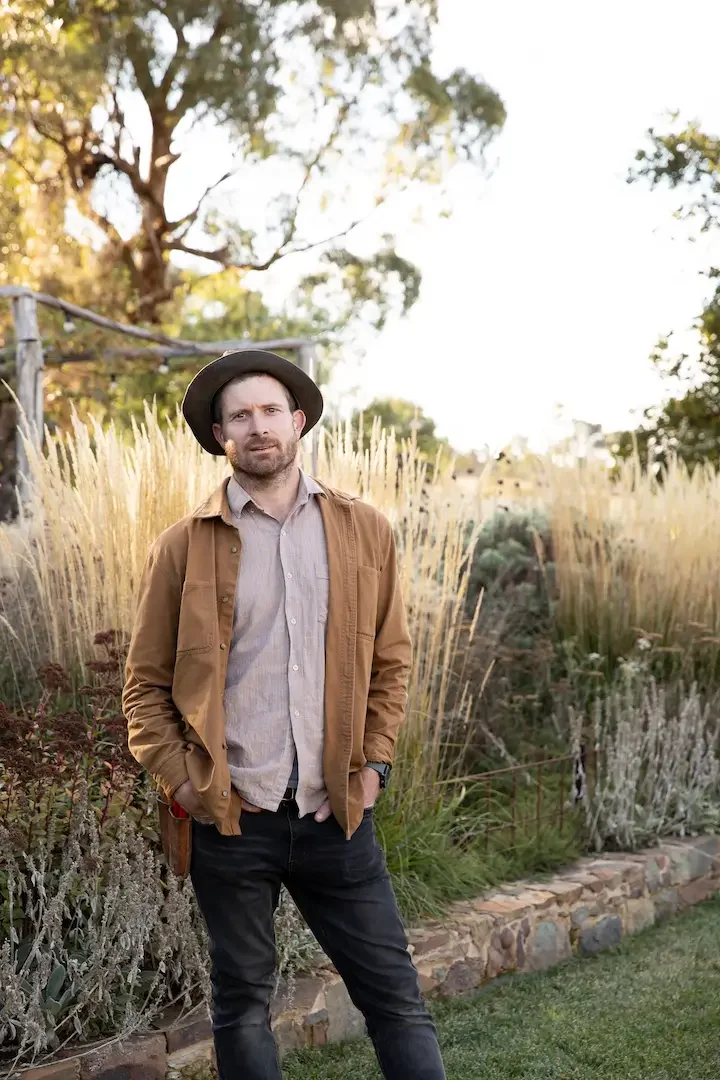 Tim Pilgrim in  the Yandoit garden he designed