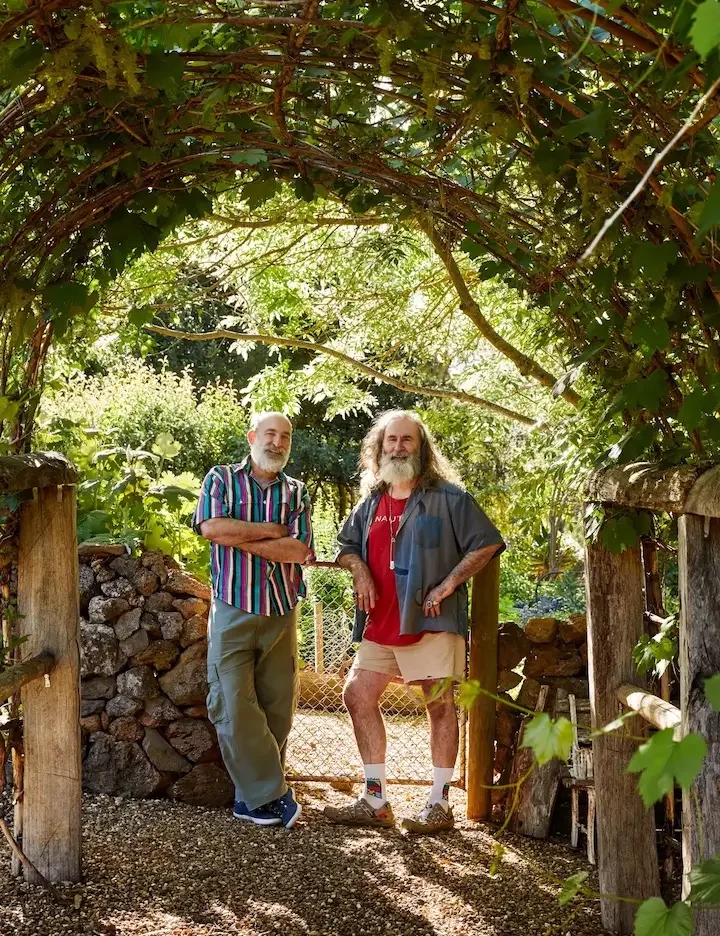 The Stones Jeremy Valentine and Grant Francis in their garden by Caitlin Mills