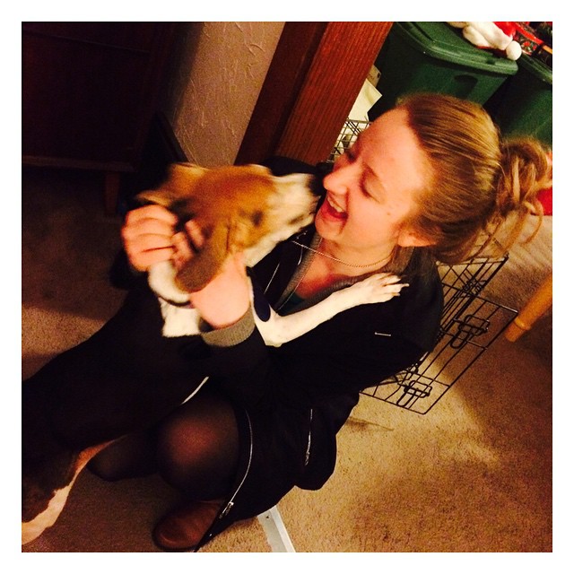 This is my own furry baby, Sally! She was so excited that I was home! 