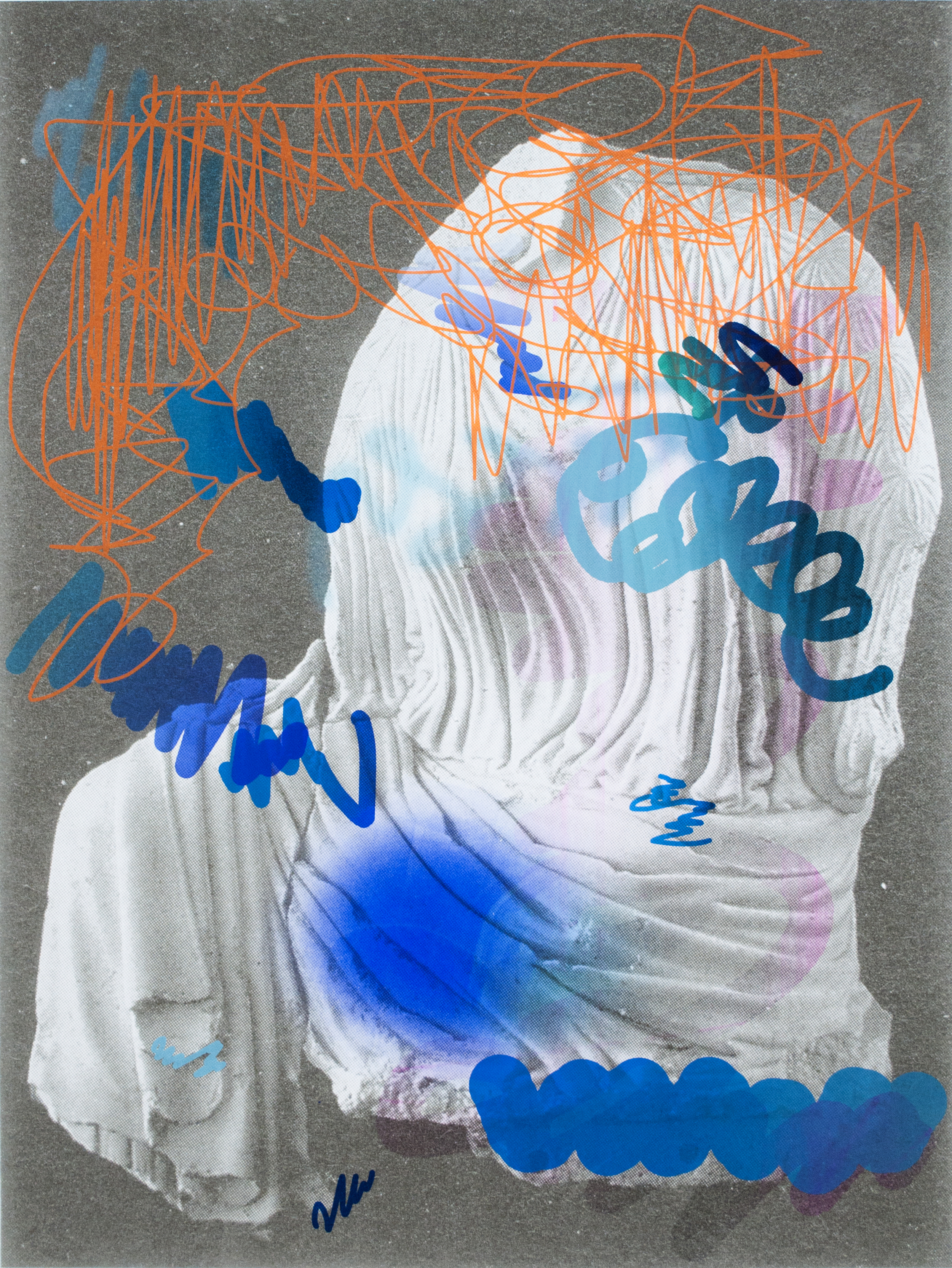 Dots and Stripes | screen print on archival inkjet print | 27"x20" | 2015