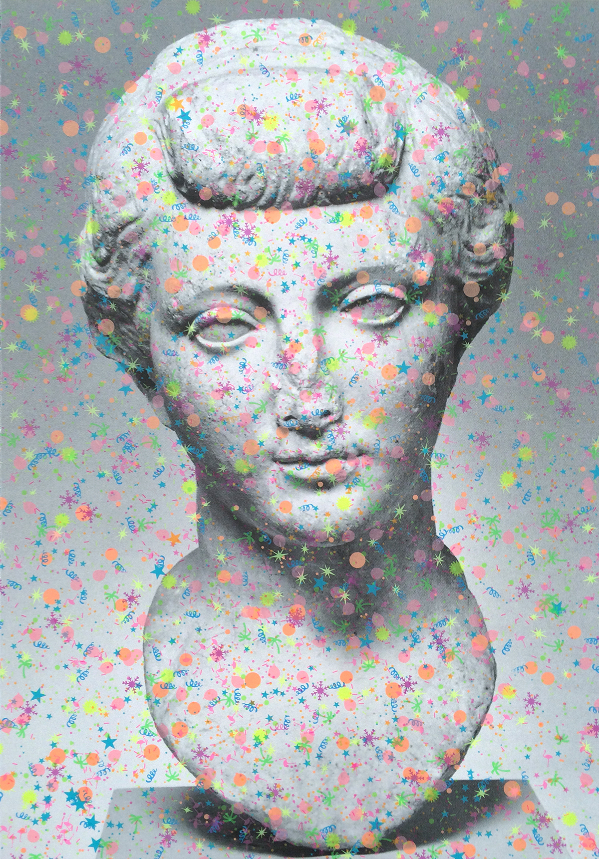 Party Girl (Livia) | screen print on archival inkjet print | 40"x27.5" | 2015