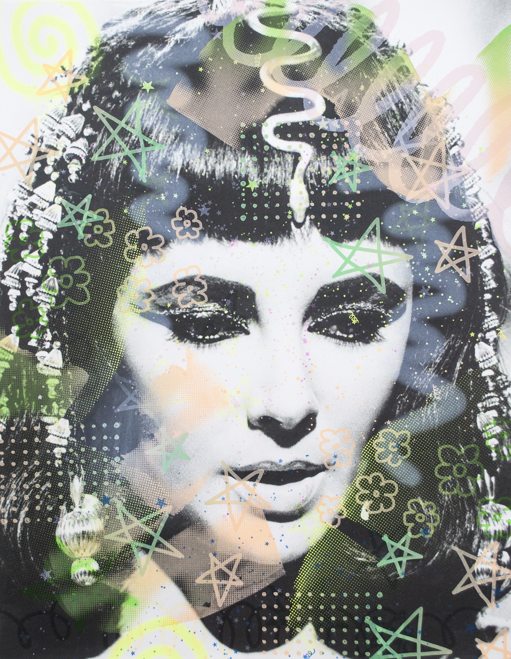 Cleopatra (Liz Taylor)  |  screenprint on archival inkjet print  |  37.5"x29"  |  2015