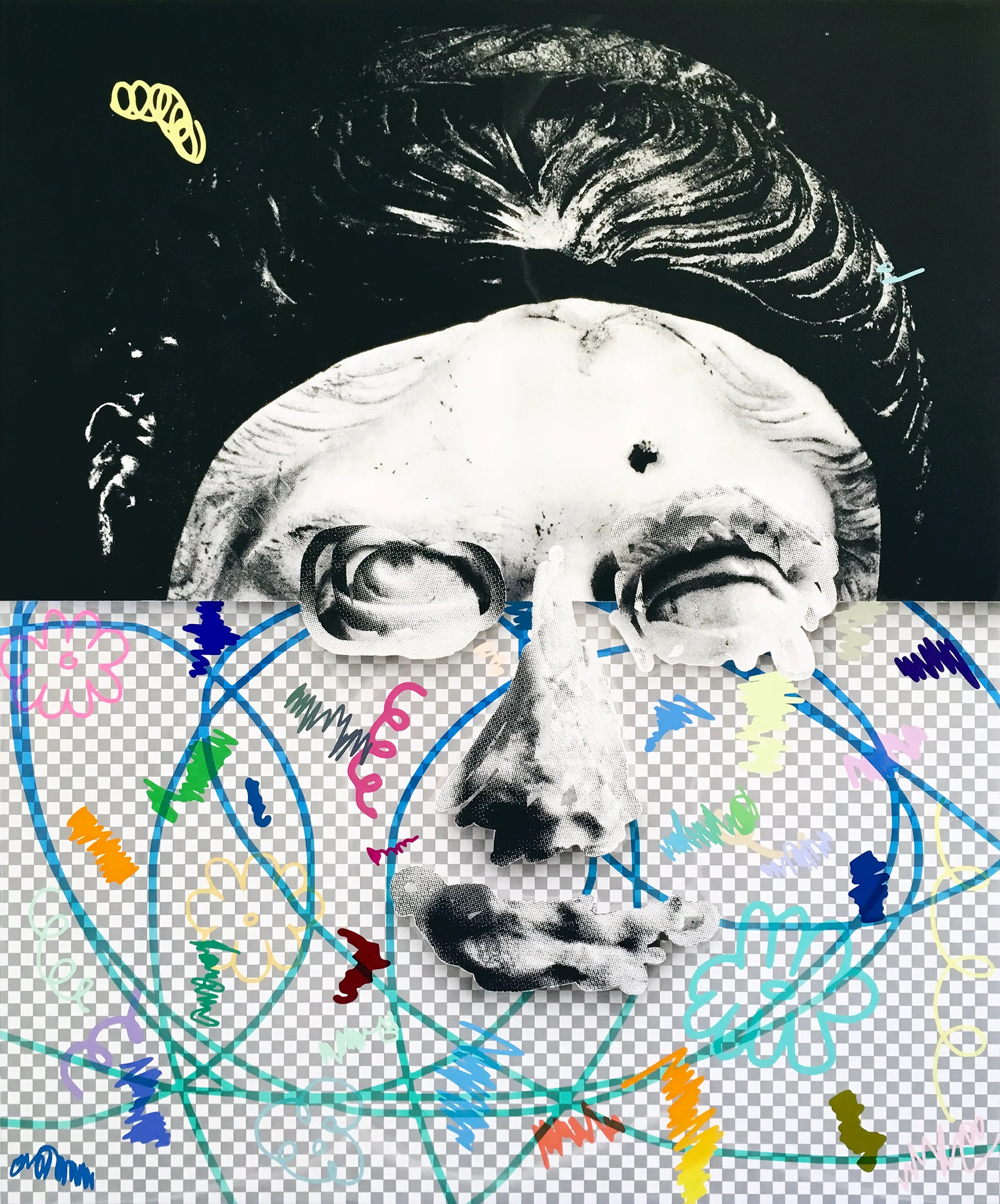 All I Wanna Do Is Have A Little Fun Before I Die | silkscreen, airbrush, and gouache on panel | 48" x 42" | 2018