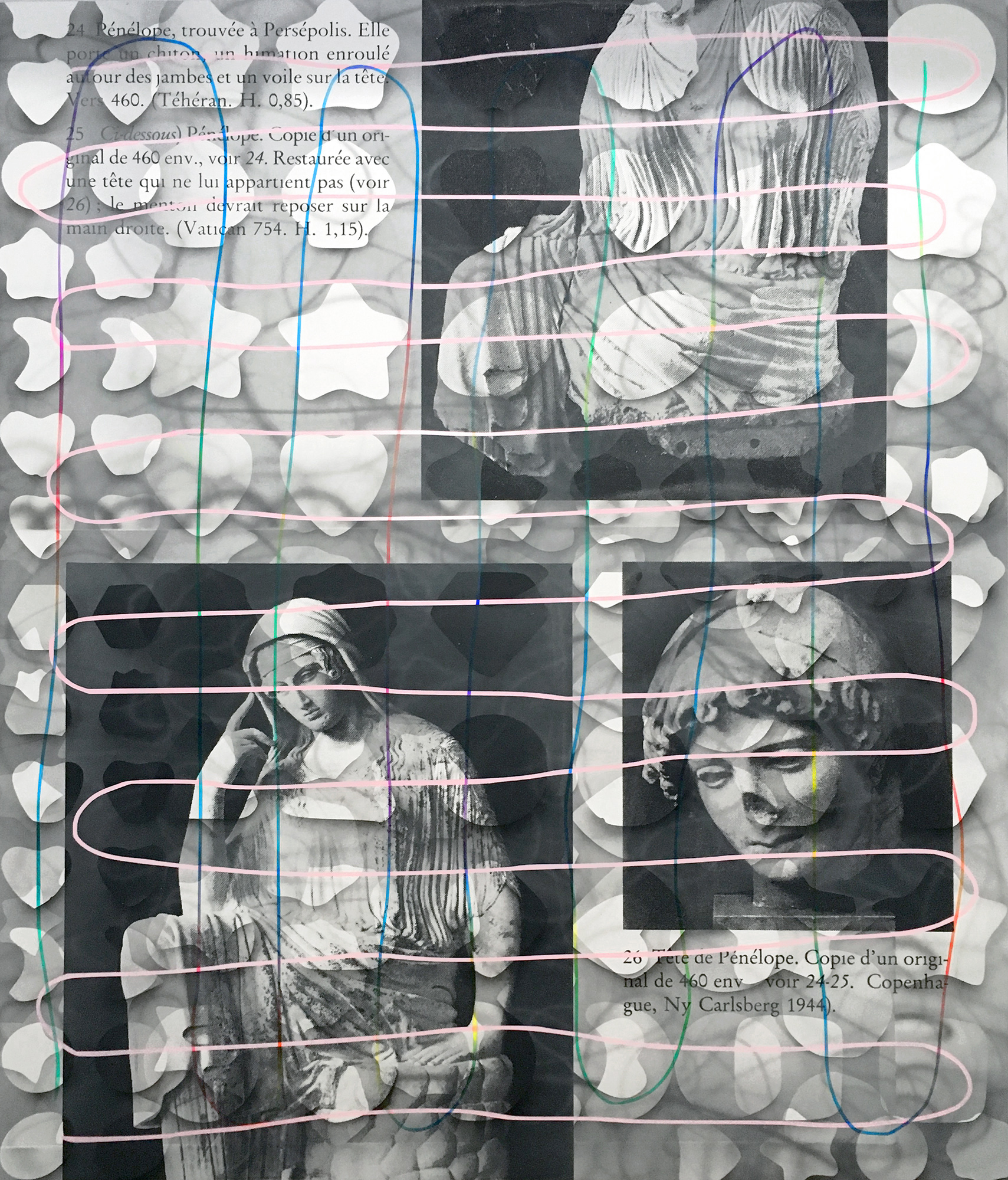 Searching For Meaning On The Internet | silkscreen and airbrush on panel | 48" x 42" | 2018