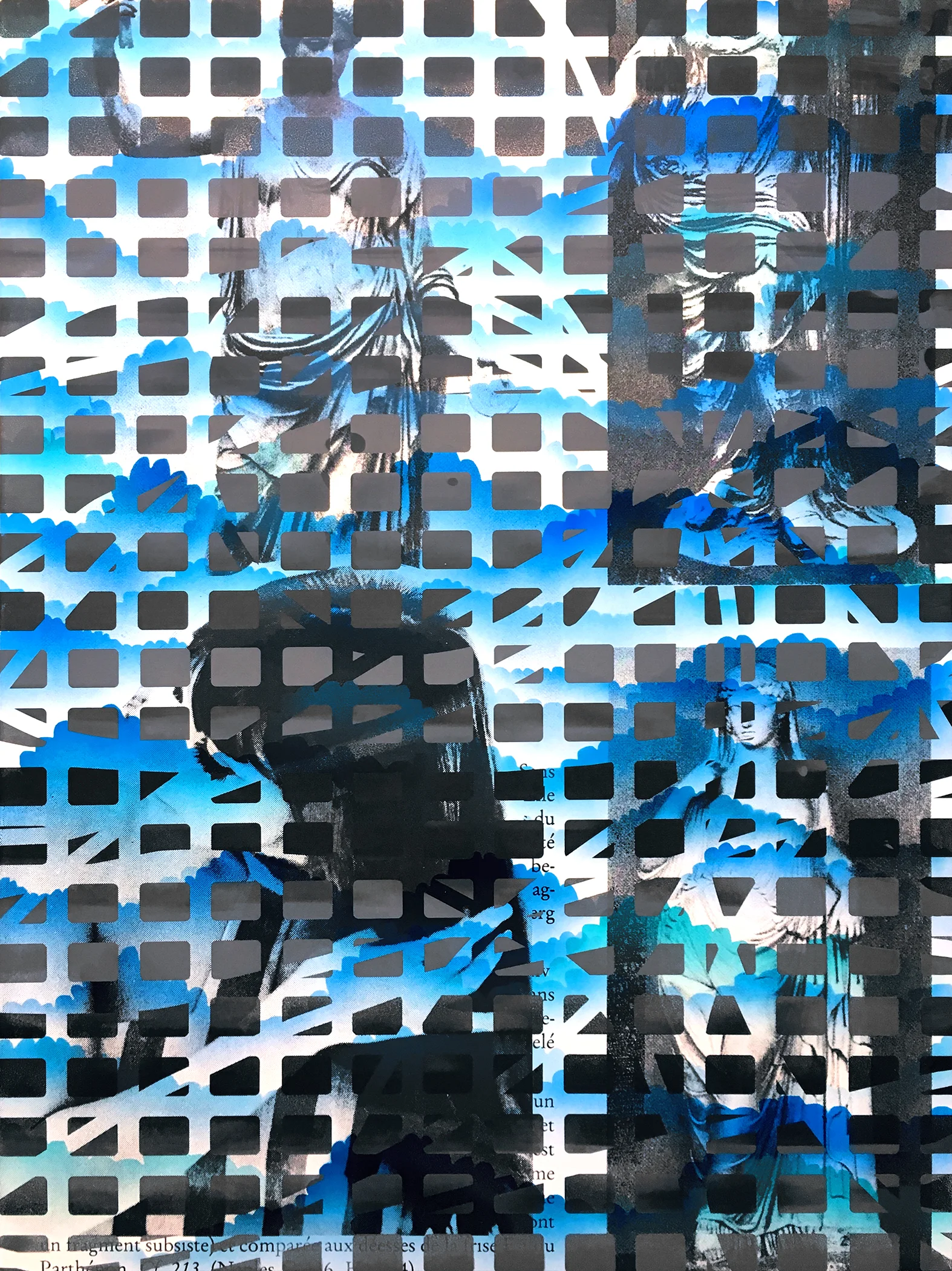 Near and Far | silkscreen and airbrush on panel | 40" x 30" | 2019