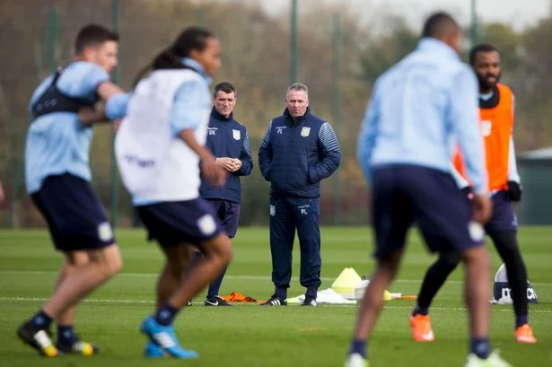 Roy Keane watches over Aston Villa training