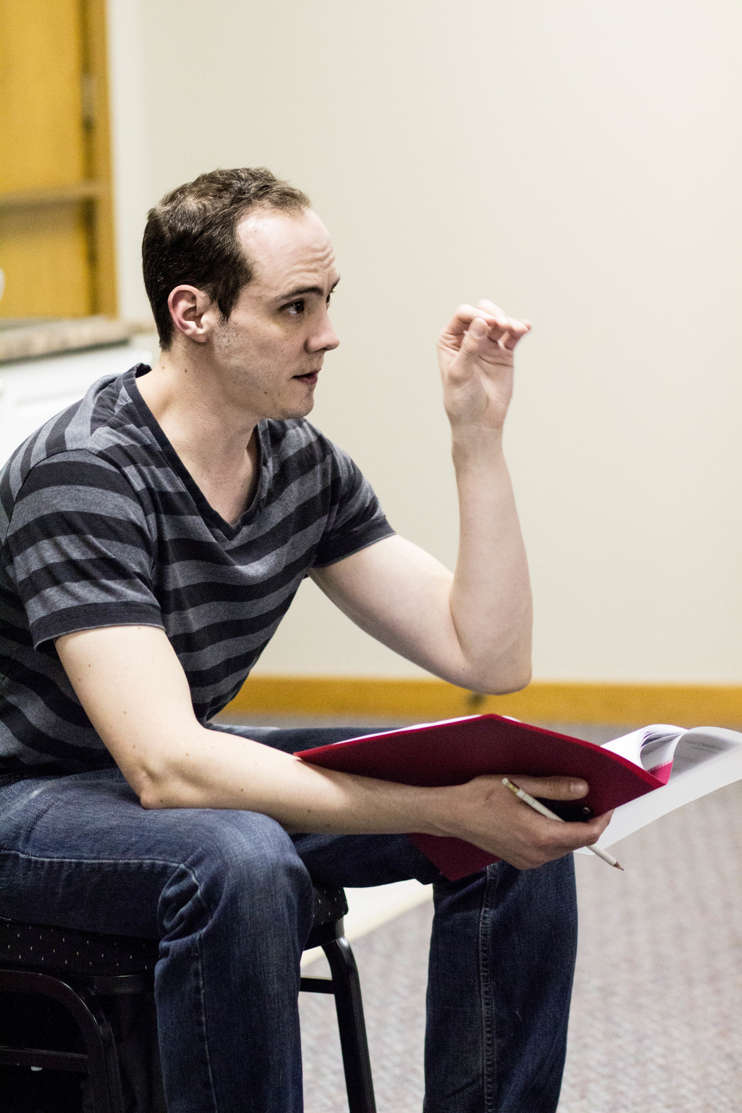 Copy of Canadian Composer Nathaniel Barnes in rehearsal with Blythwood Winds