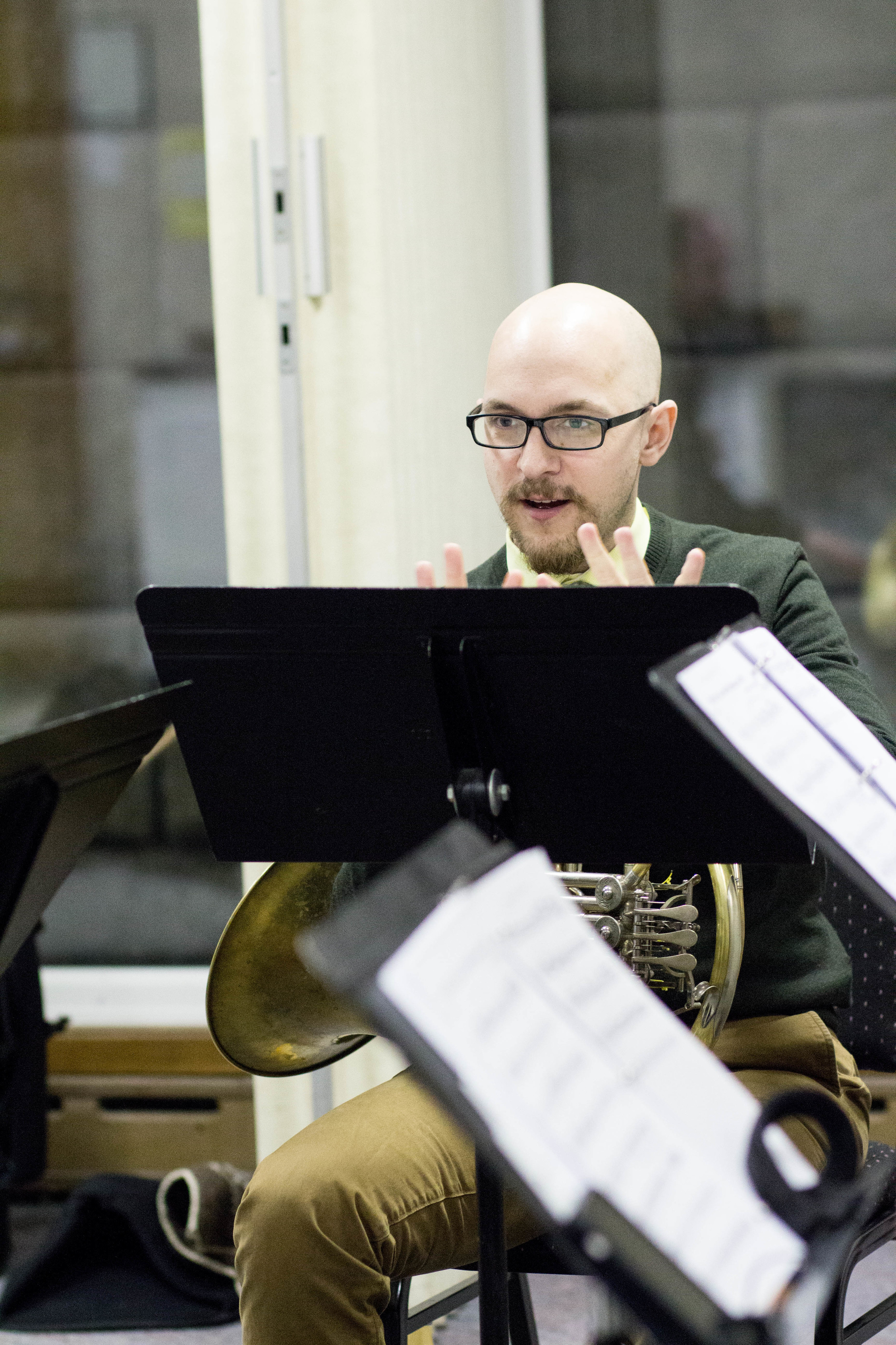 Copy of Curtis Vander Hyden discussing music in rehearsal.