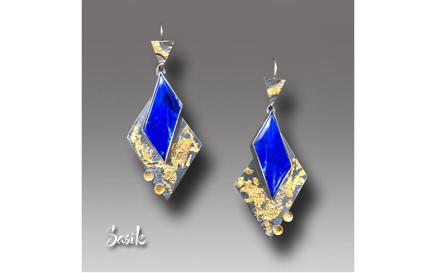 LAPIS GEO EARRINGS