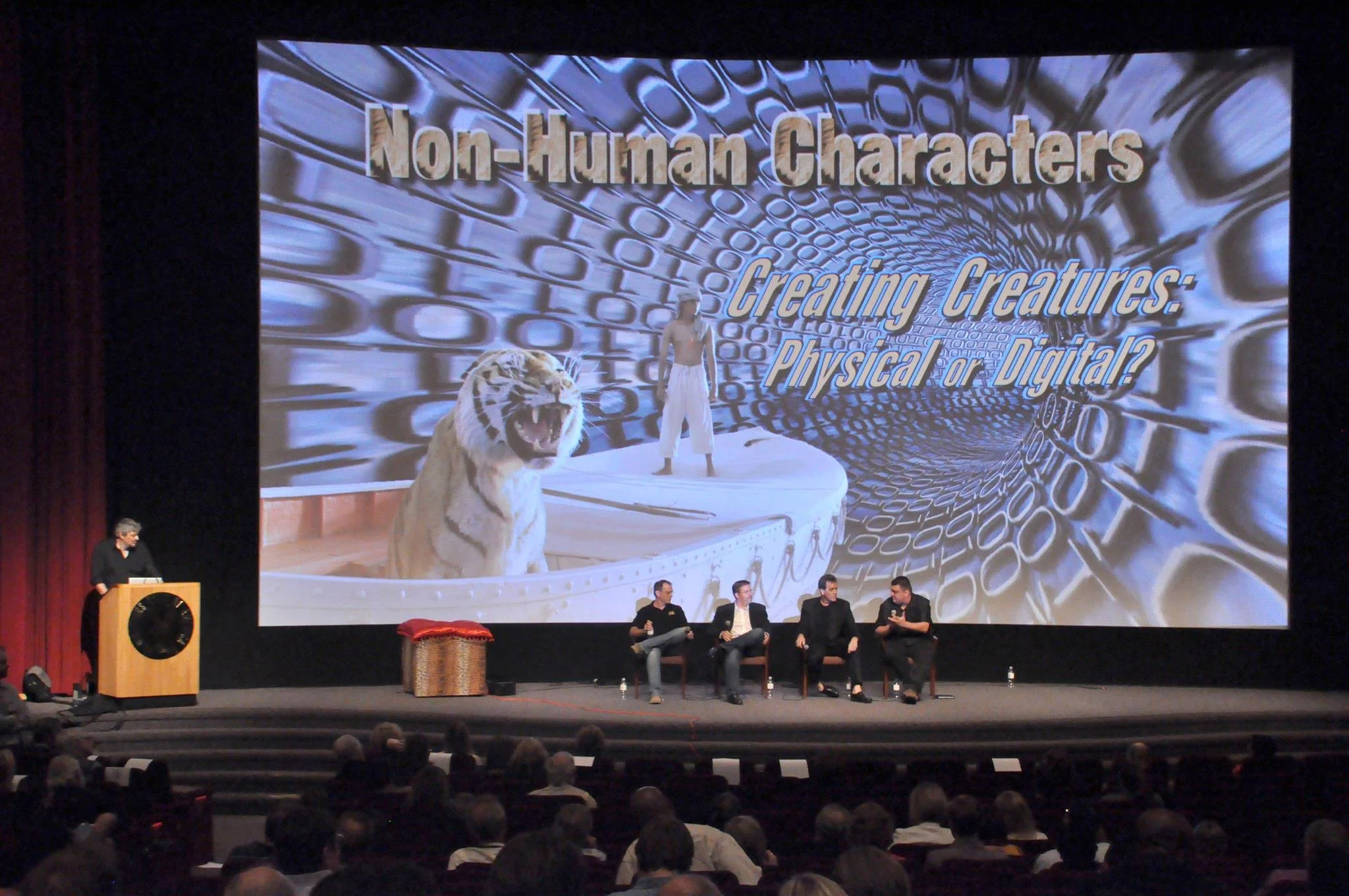 The Panel from left to Right: Moderator - Ian Hunter Alan Scott - Physical Creatures Bill Westenhoffer - Digital Creatures Tom Woodruff - Physical Creatures Me - Digital Creatures