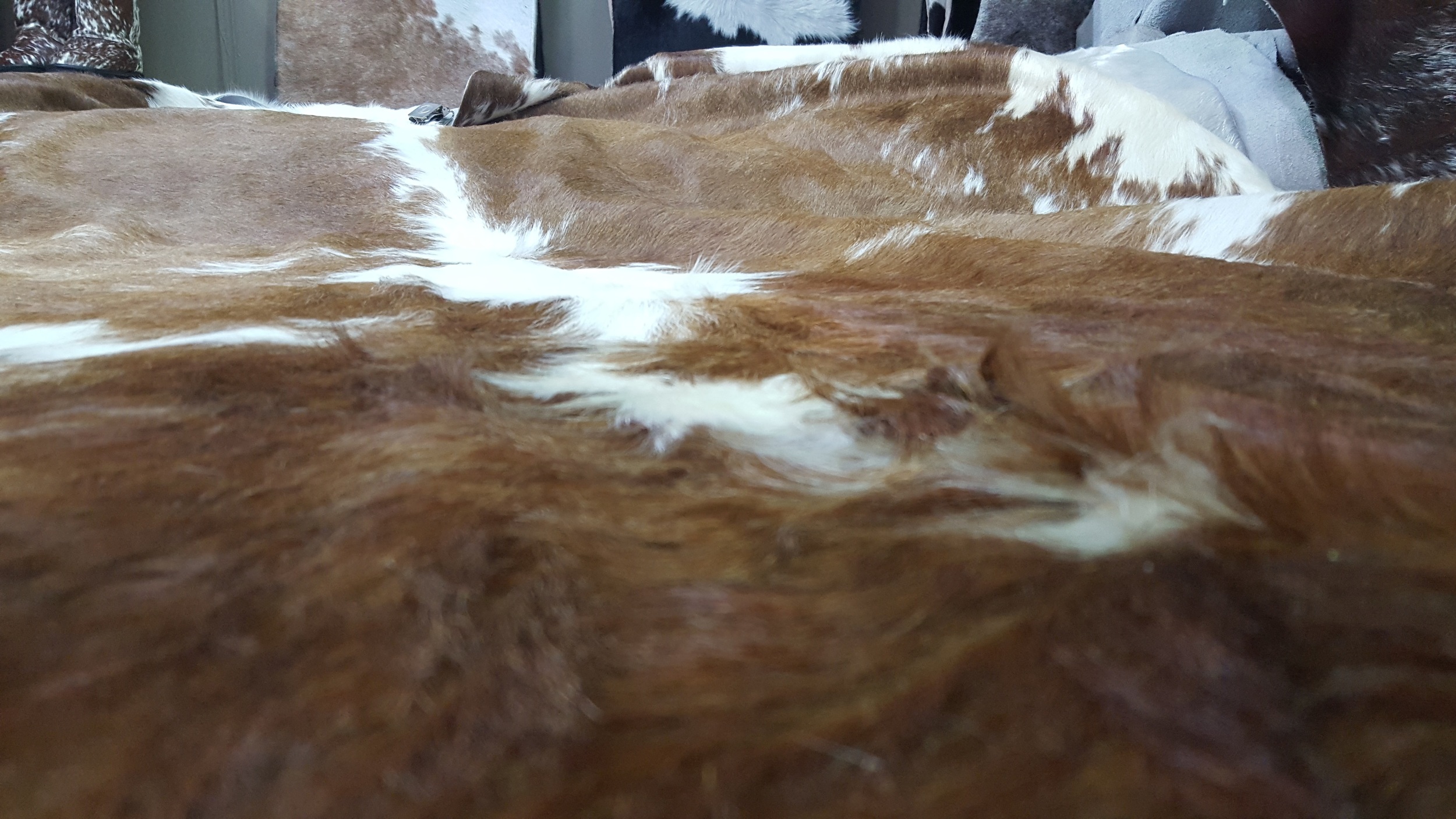Various types of cow skins used in different home decor styles