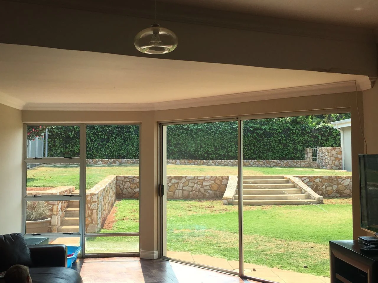 Before the curtains and new French Doors were installed