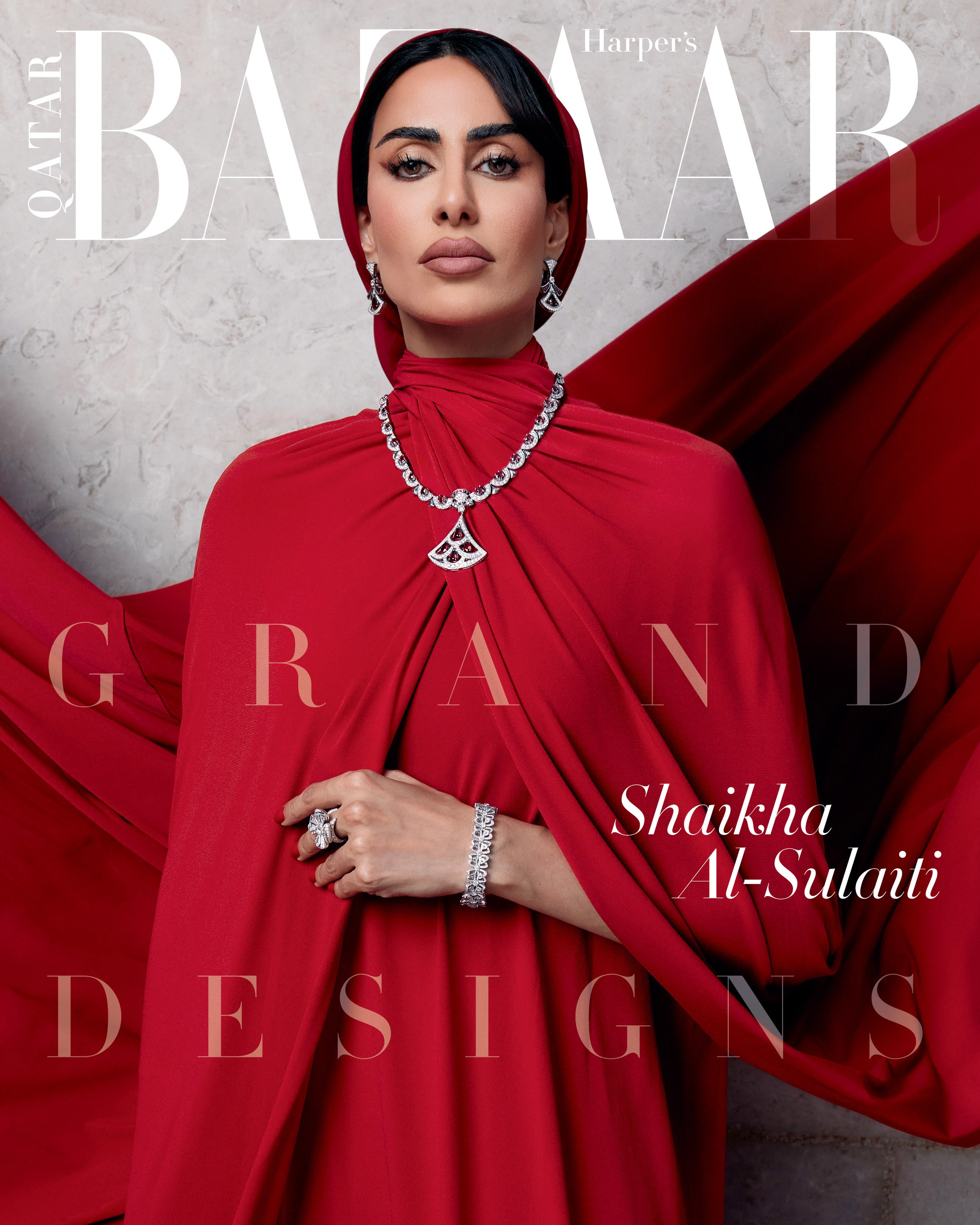 STYLING: Harper's Bazaar Qatar Cover x Shaikha Al Sulaiti x Bulgari 