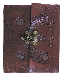 Brown Embossed Leather 4x5 inches.jpg