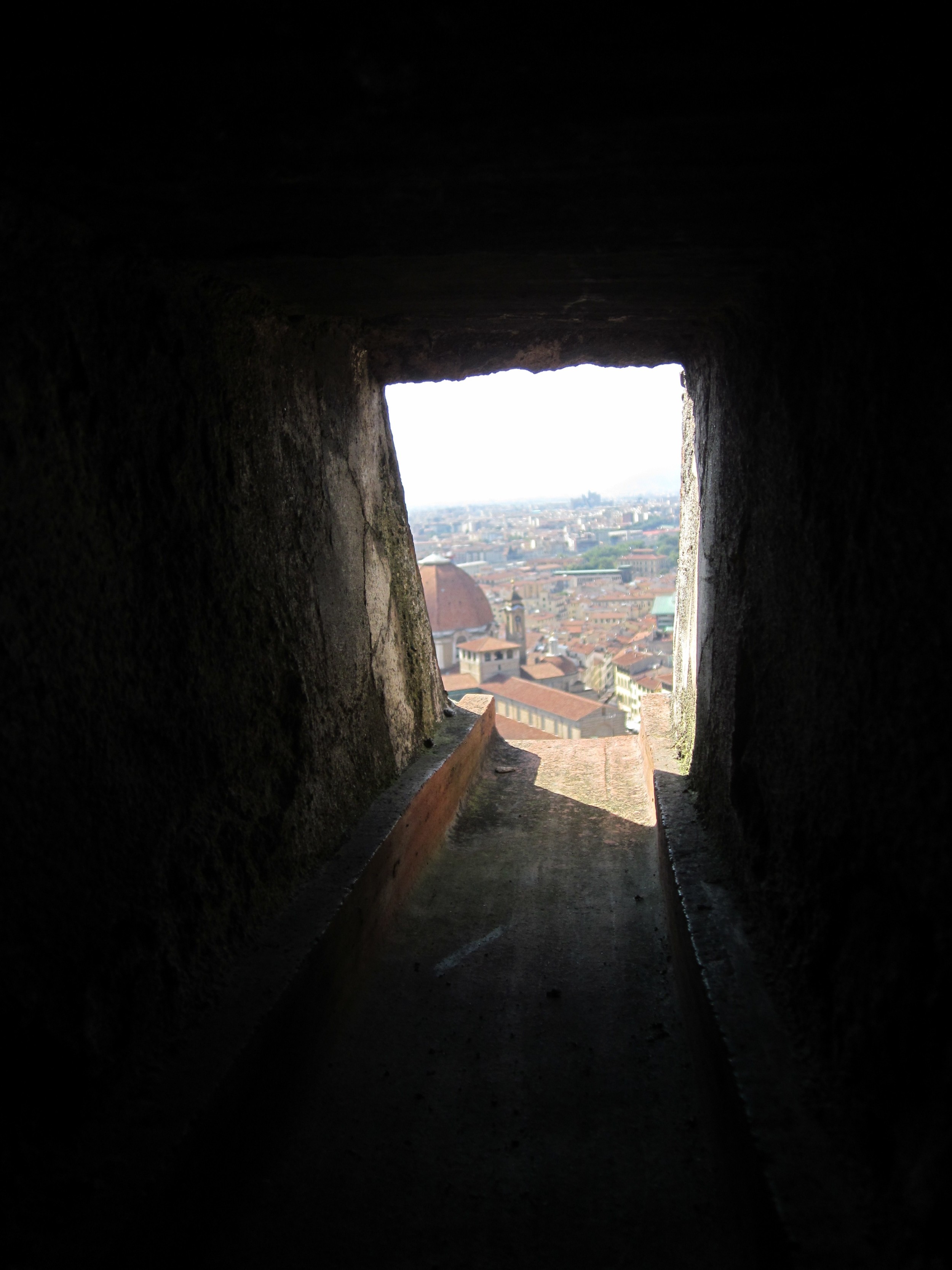 The view from the Santa Maria del Fiore of Florence, Italy from inside Filippo Brunelleschi's dome.