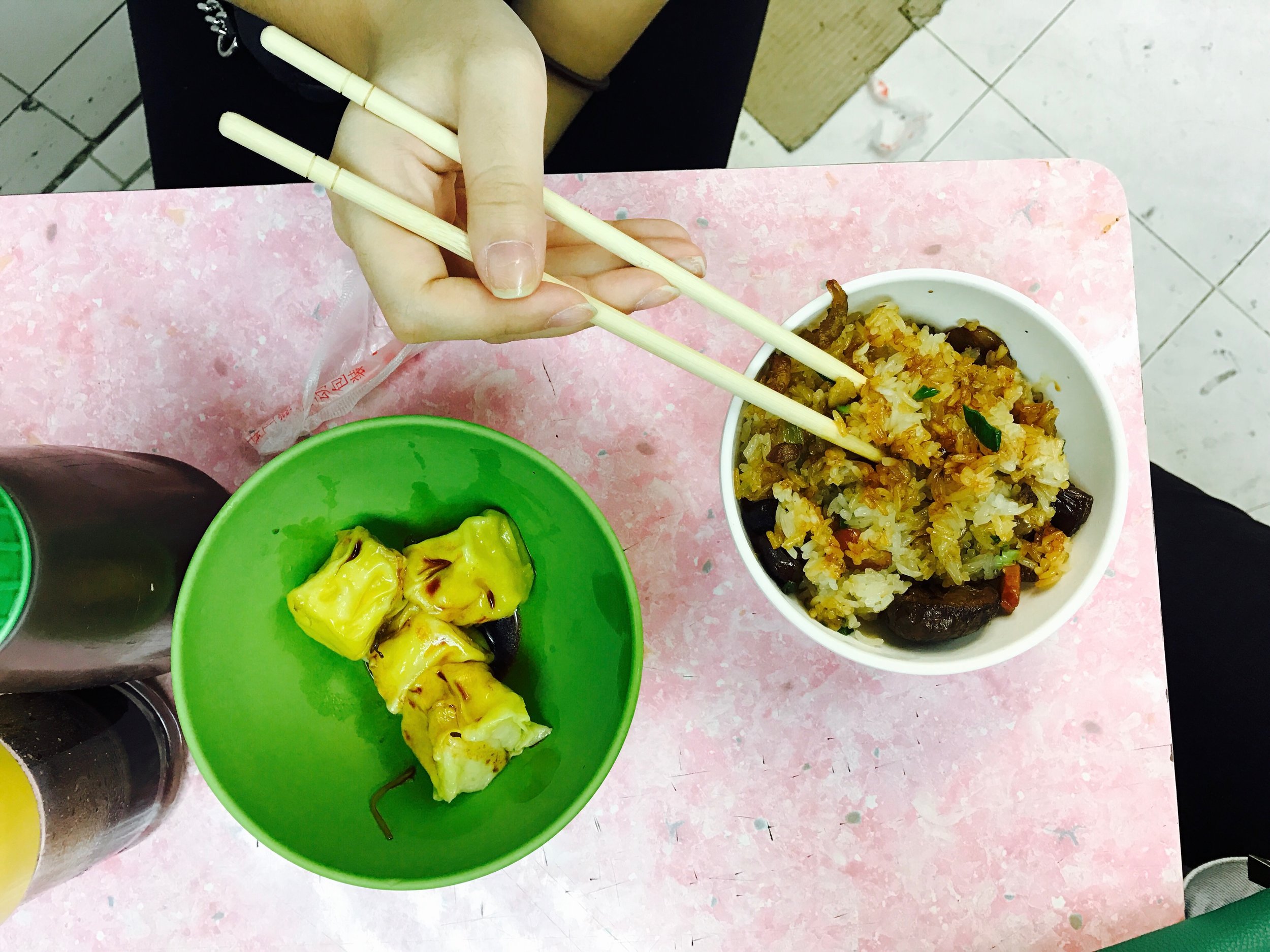 gluten rice and shu mai.