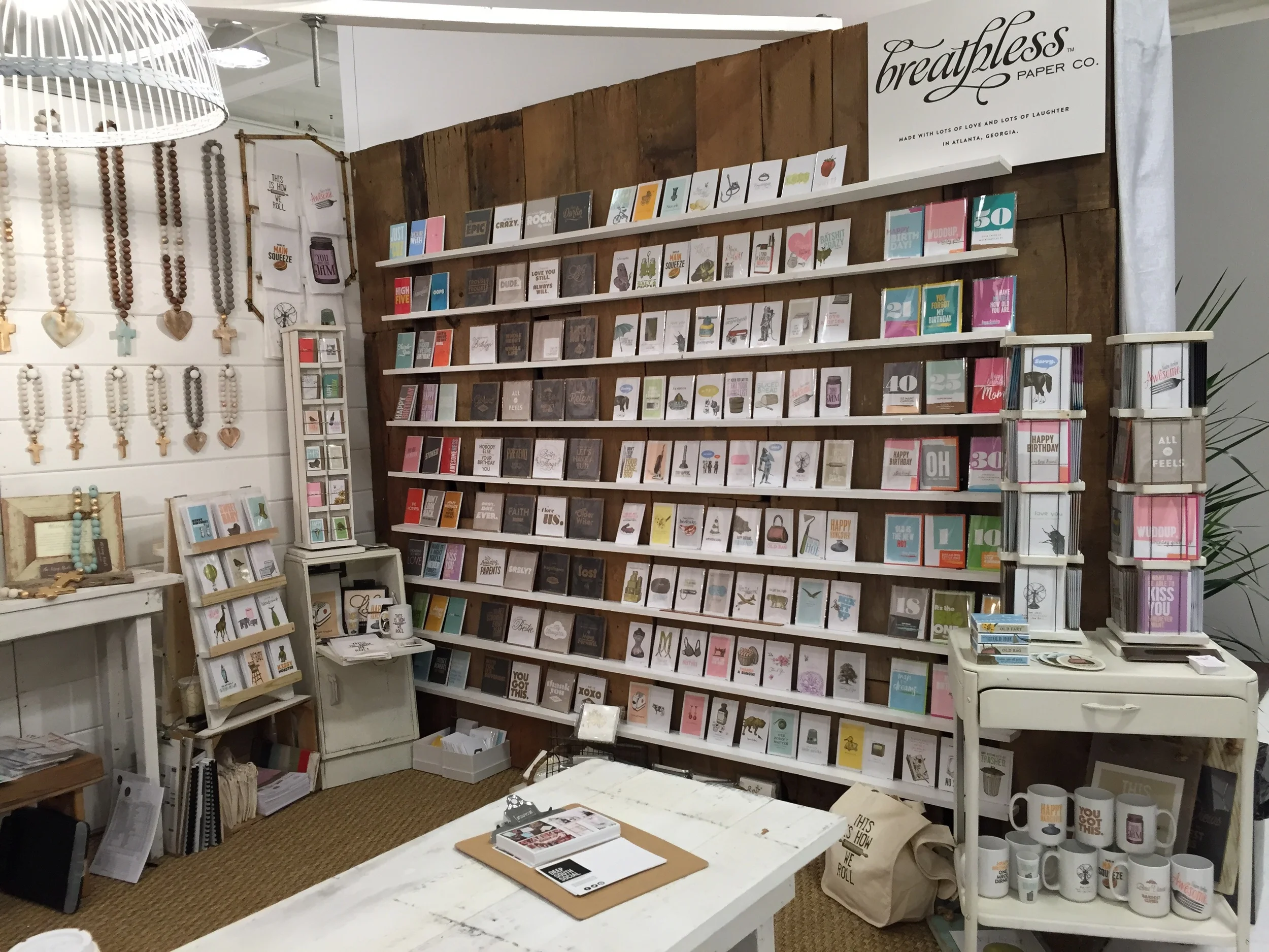 Ta-da! Product is set up and the booth is all ready to go.