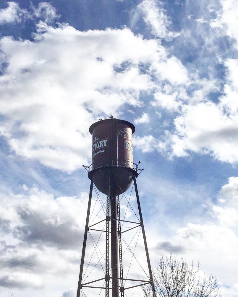 The beautiful sky welcomed us! Here is what you see when you look up at The Factory at Franklin. 