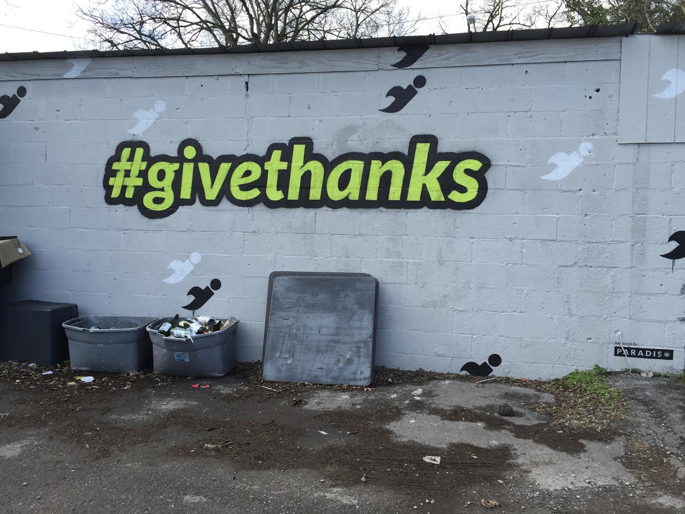 We saw this #givethanks painted behind the Frothy Monkey as we headed out of town back to Atlanta, and it was the perfect message. 