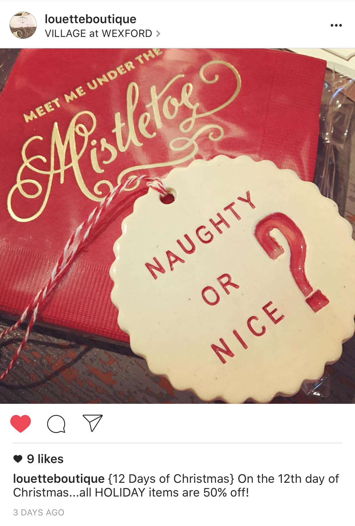 Our friends in Hilton Head, Louette Boutique , have great Christmas gifts in stock (including our "Meet Me Under the Mistletoe" napkins!)
