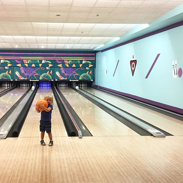 This guy loves to bowl and I'm pretty happy about it!!! 🎳