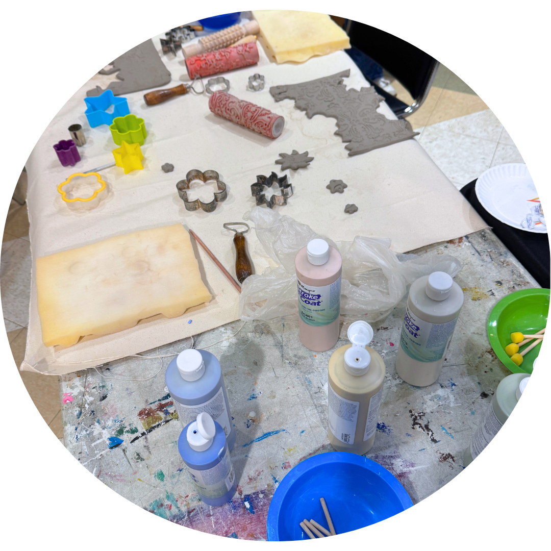 Supplies for Creating Pottery "Bee Sippers"