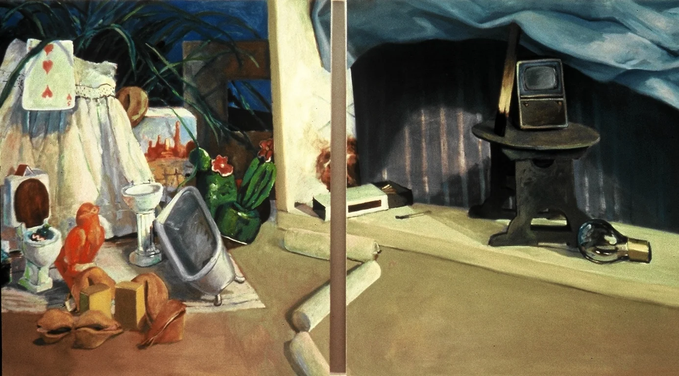 MEDIA STUDIES 24"x48" diptych Oil