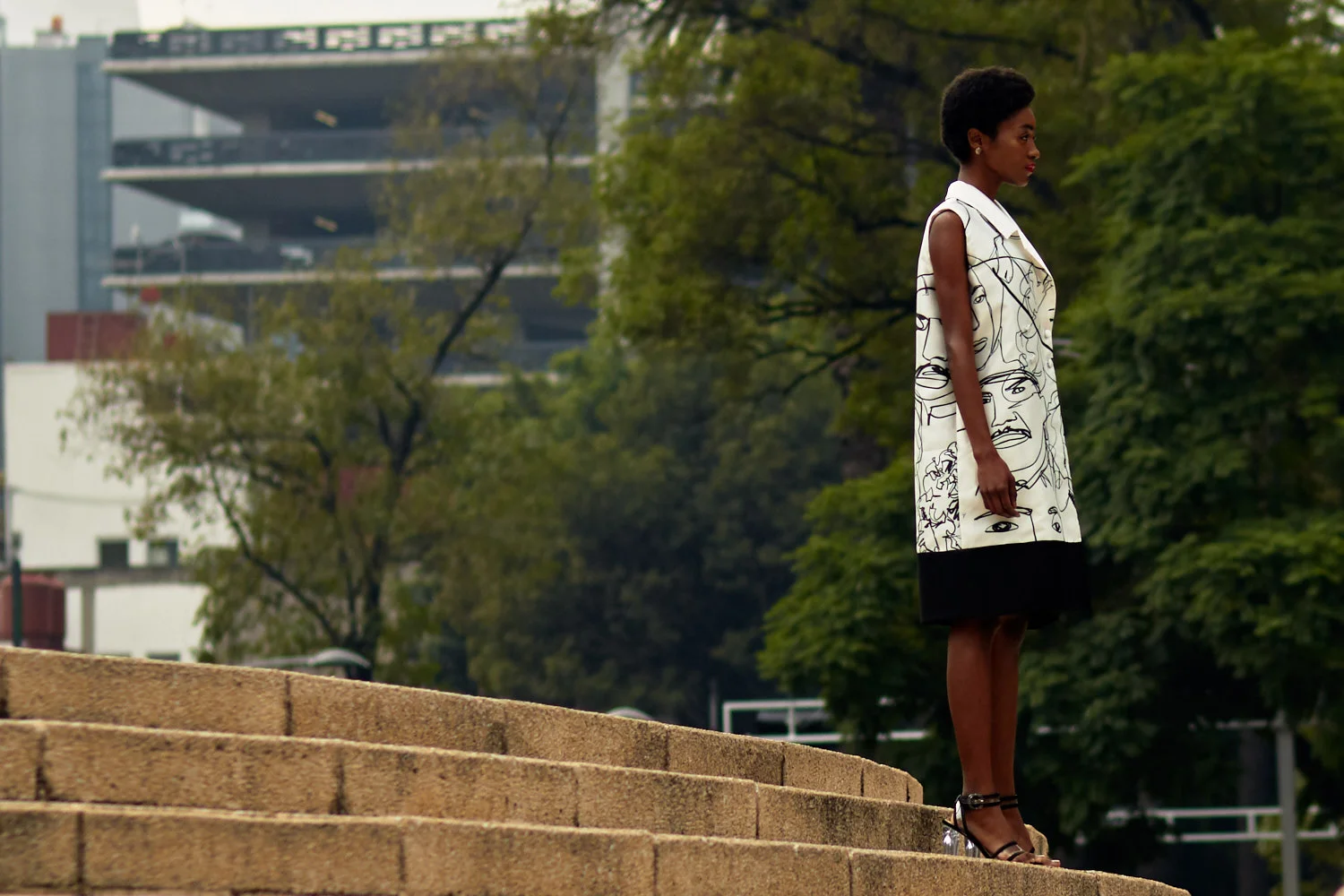 MEXICO CITY, MEXICO - OCTOBER 7: A model walks the runway during the Benito Santos fashion show at Mercedes Benz Fashion Week Mexico 2018 at Monumento al Angel de la Independencia on October 7, 2018 in Mexico City, Mexico. (Photo by Leomardo Fernandez)