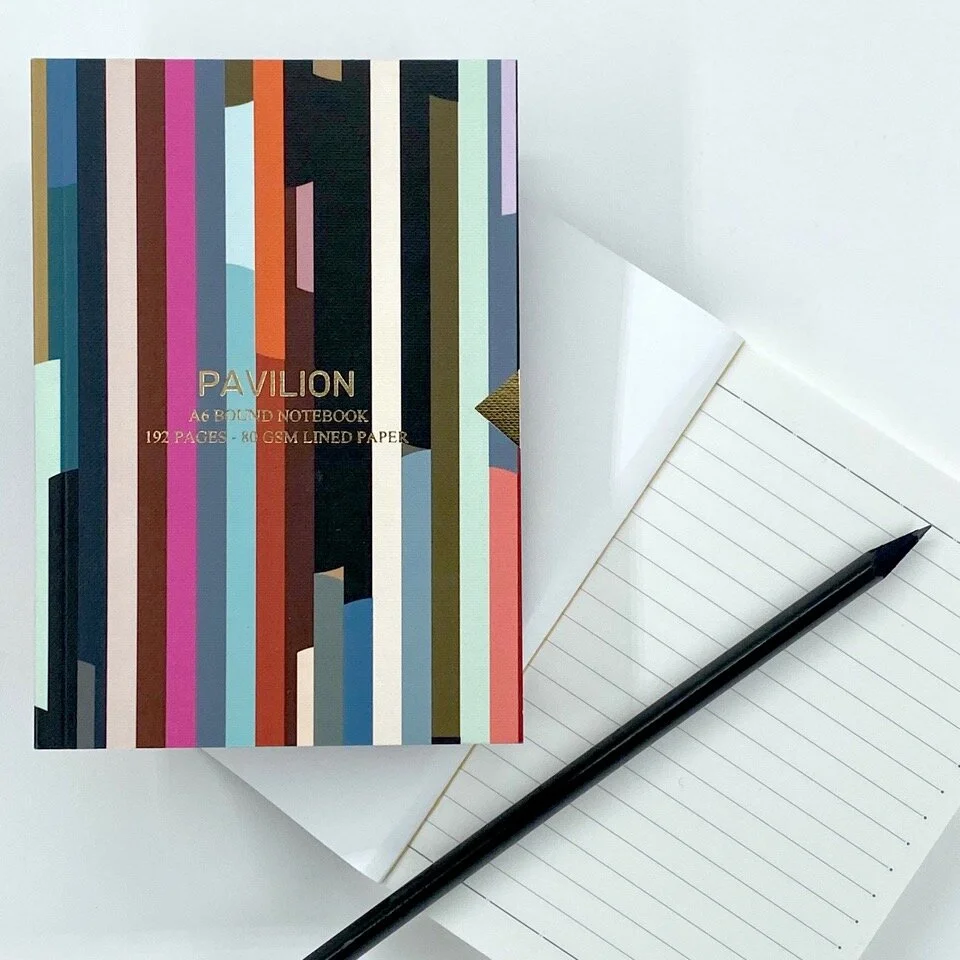 Stripes - A6 Buckram Embossed Foiled Notebook