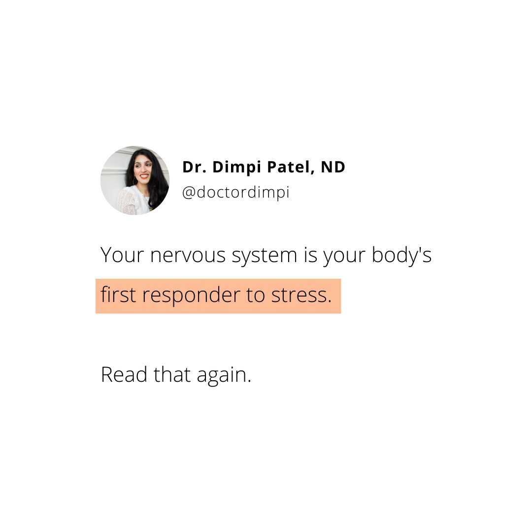 Your nervous system is what PROTECTS &amp; IMMEDIATELY responds to stress and hence a first responder to stressors.

So what I really see when someone is diagnosed with anxiety, panic disorder, adrenal fatigue, histamine intolerance., is a nervous sy