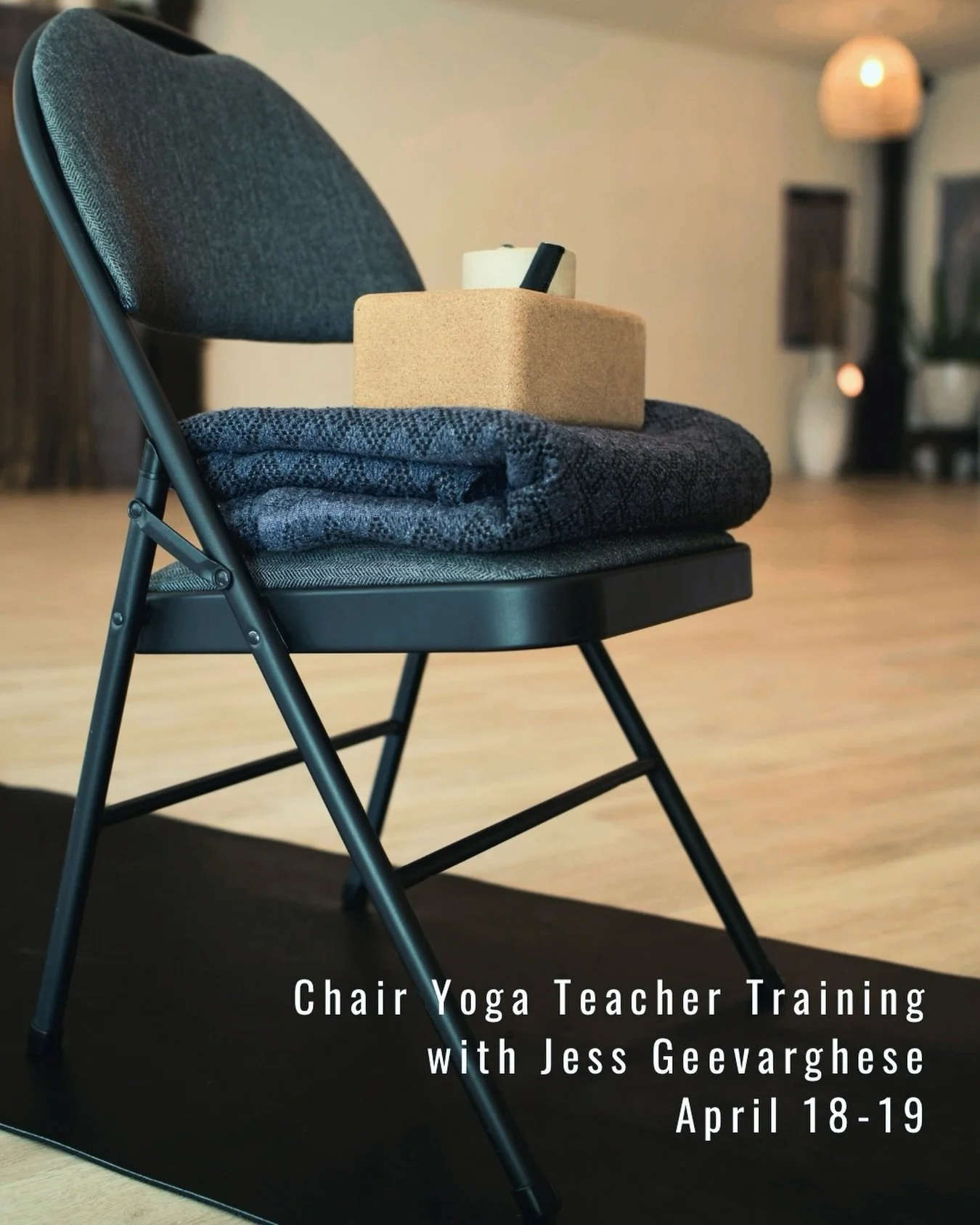 Chair yoga is an accessible practice for students, clients or patients who need the support of a chair for a number of reasons, including age, weight, temperament, ability or situation. 

Our upcoming 14-hour Chair Yoga Teacher Training with Jess Gee