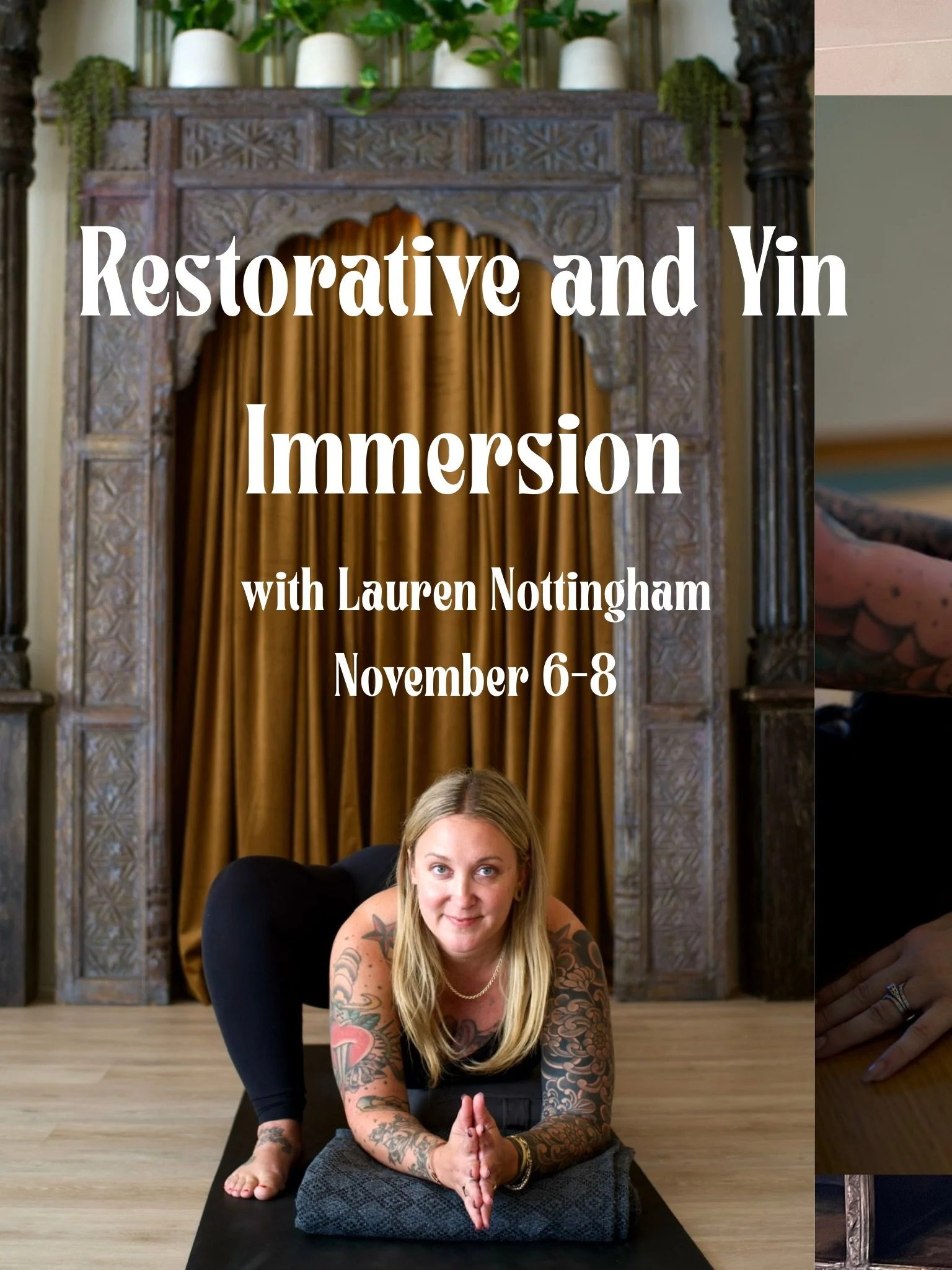 Join @flowwithlo for a deep dive into the practices of Restorative and Yin Yoga November 6-8th. 

This immersion is designed for all bodies and levels - whether you are interested in starting your journey with these healing modalities, or for the new