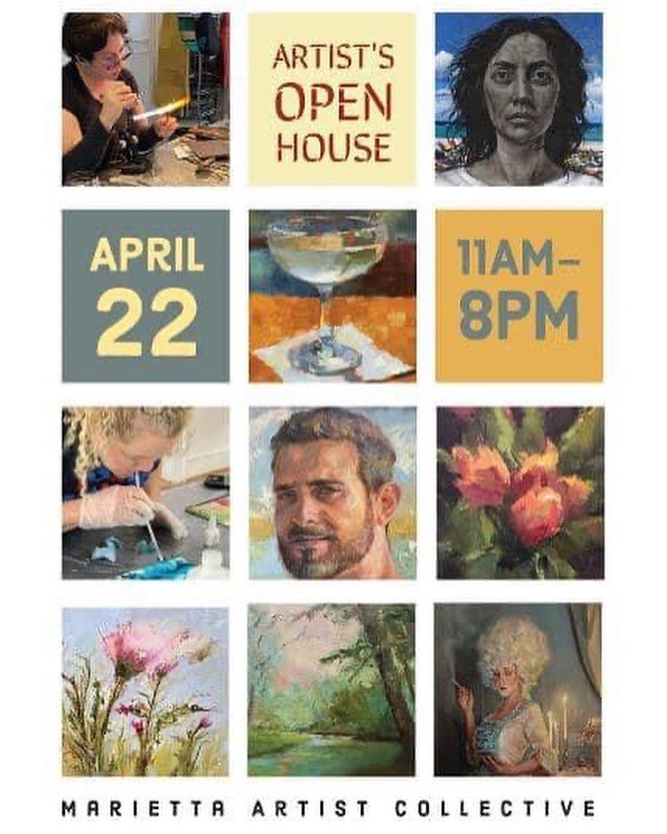 My neighbors and I will be opening our studio doors again this Saturday for a springtime open house at the Artisan Resource Center! Come say hi and see what we&rsquo;ve been working on in our spaces as part of the @mariettaartistcollective 

There wi