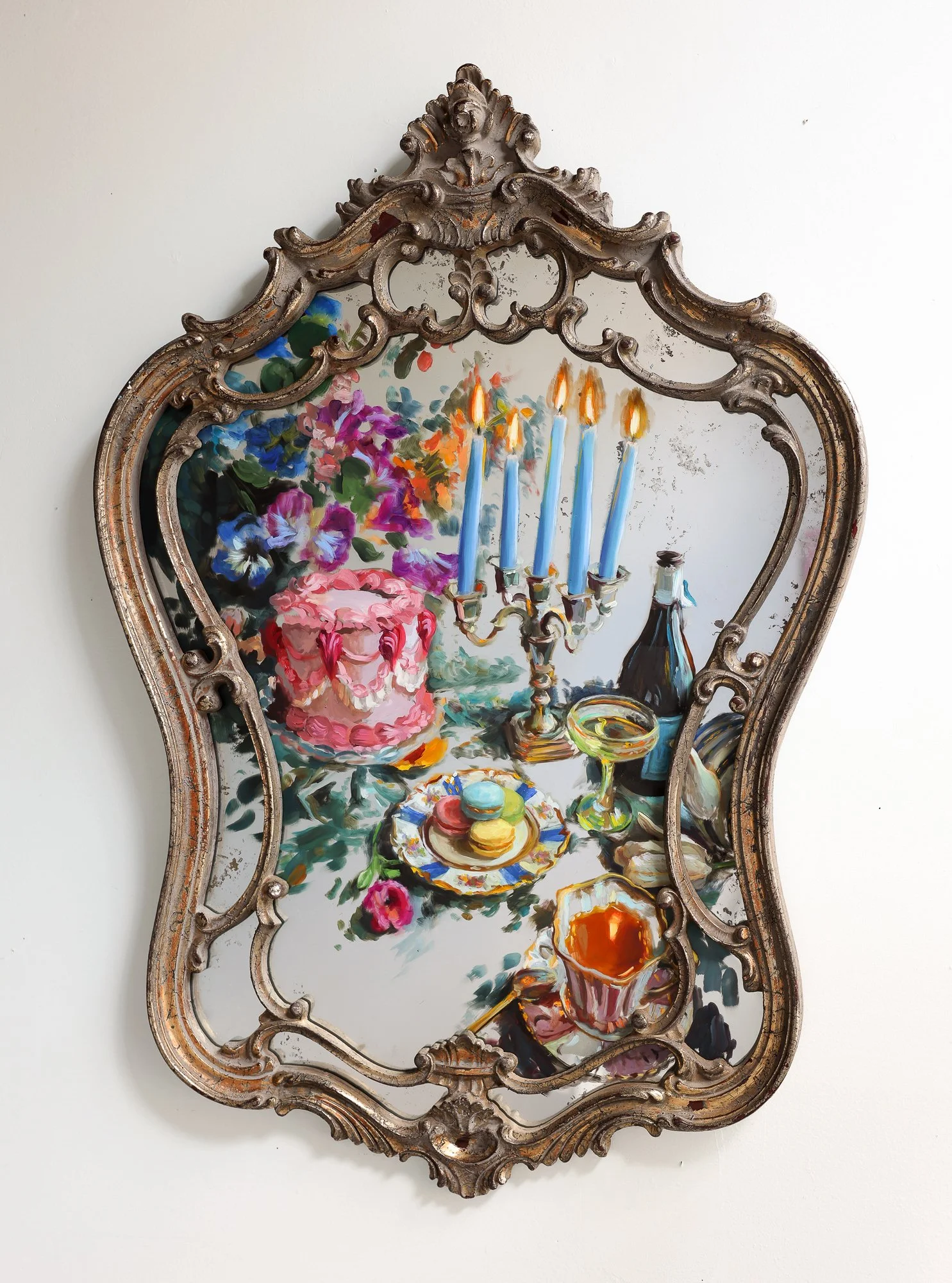 Commissioned still life on a vintage mirror