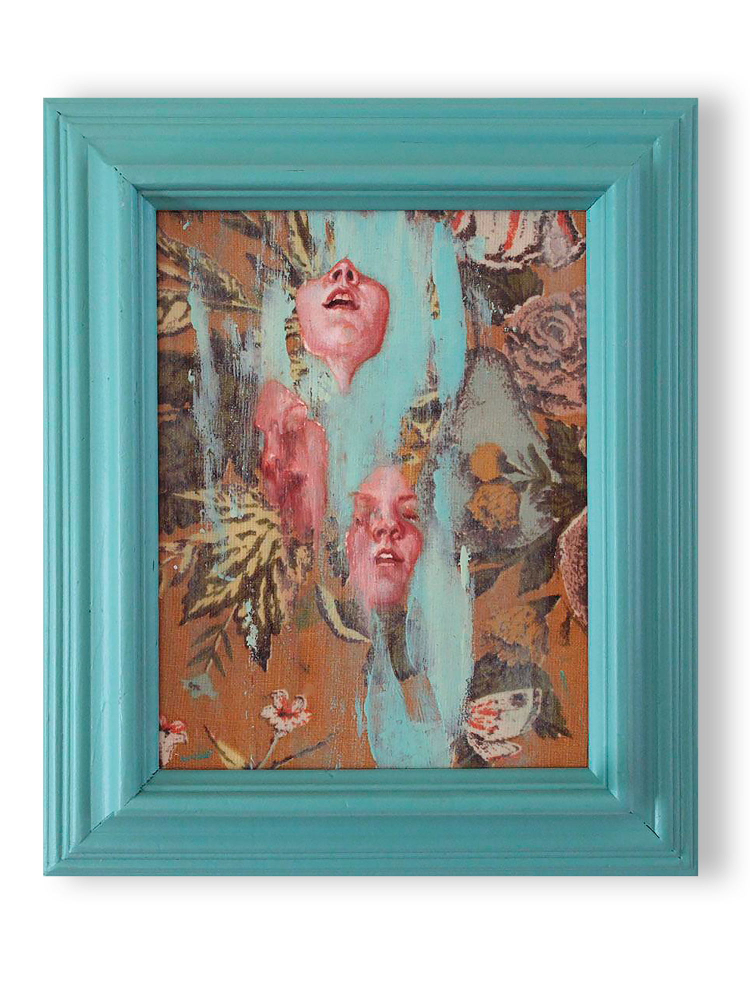 Emerge | gouache, acrylic, & fabric | 7" x 9" | sold