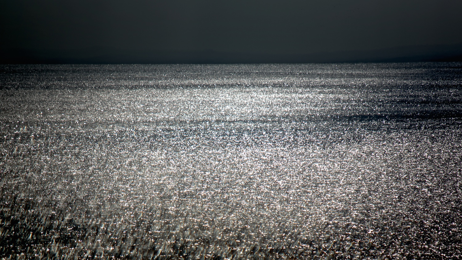 Shimmering sea on the Dorset coast.