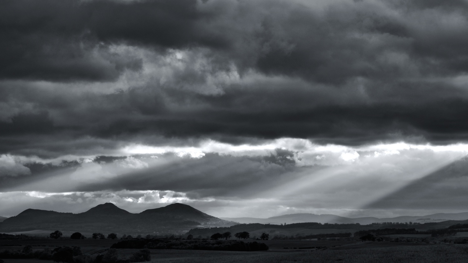 The Eildon Hills in the Scottish Borders.
