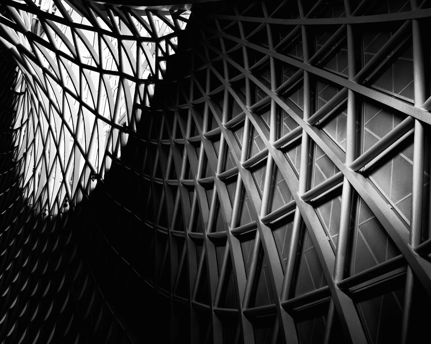 The roof of King's Cross Station, London.